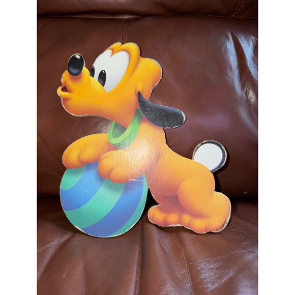 Disney Other - Vintage Disney Pluto Cardboard Cutout Wall Decor Mickey Mouse Friends Dog Ball
